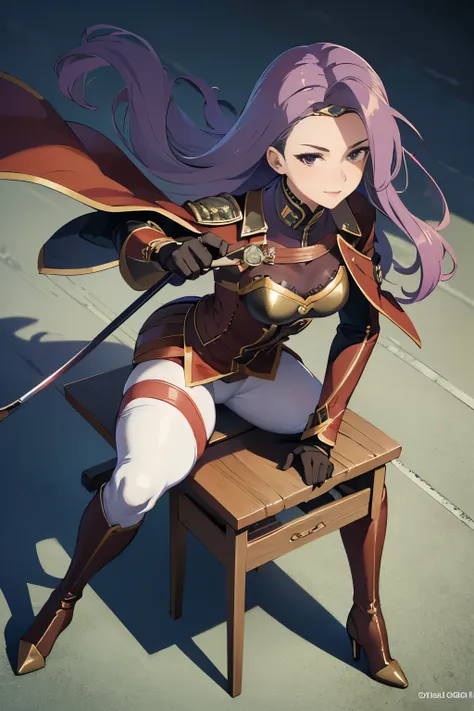 defsonya, purple hair, (((full body))), jodhpurs, riding pants, tight pants, (pants), beige pants riding coat, (((tailcoat))), red tailcoat, equestrian, equestrienne, ((riding crop)), (((brown leather thigh high boots))), (((brown leather thigh-high boots)...