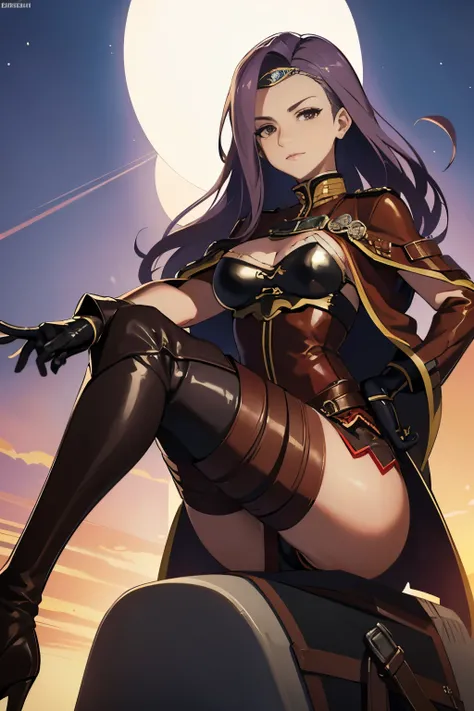 defsonya, purple hair, (((full body))), jodhpurs, riding pants, tight pants, (pants), beige pants riding coat, (((tailcoat))), red tailcoat, equestrian, equestrienne, ((riding crop)), (((brown leather thigh high boots))), (((brown leather thigh-high boots)...