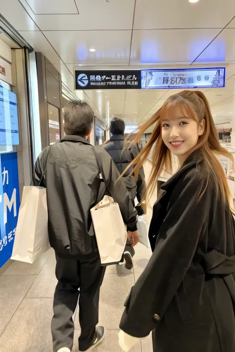 there is a woman walking down the hallway with a bag, lalisa manobal, lalisa manoban of blackpink, pokimane, in tokio, chiho, Yoshitomo Nara, happy!!!, in neotokyo, 🤬 🤮 💕 🎀, taken in 2 0 2 0, 🕹️ 😎 🚬