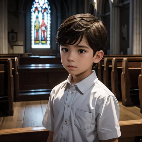 A boy in church 