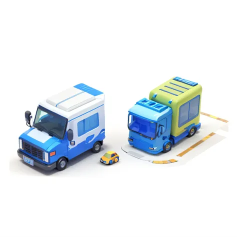 there are two toy trucks that are sitting side by side, toy design, Design in Blender, plastic toys, truck, highly detailed toys, car, Traffic design renderings, cute future car, 3d rendering, high-level gathering, car辆设计, 3D modeling, 3D modeling, 3D mode...