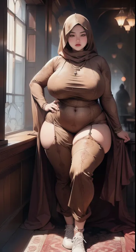 ((best quality)), ((masterpiece)), (detailed), perfect face, araffe woman thick and thight long pants posing for a picture, curvy model,, curvy hourglass figure, sexy longest hand t-shirt, thicc, beautiful full body shot, soft curvy shape, in a longest han...