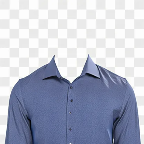 a close up of a shirt on a mannequin mannequin mannequin mannequin mannequin mannequin mannequin mannequin, dark blue shirt, blue shirt, dress shirt, collared shirt, wearing in shirt, shirt, open shirt, realistic clothing, background removed, open v chest ...