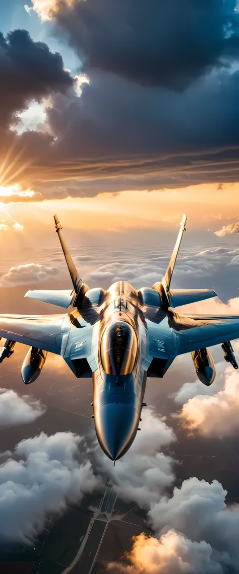 wide shot photo of modern fighter jet, raw, ((fighter jet):1.3), ((majestic decal):1.1), ((tyndall effect):1.5), ((sunlight pene...