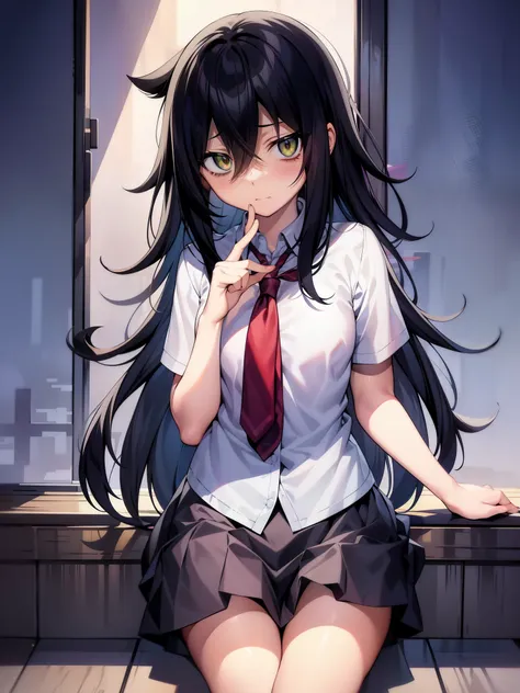 no matter how you look at it, it&#39;s your fault that i&#39;m not popular.！、tomoko kuroki、black hair、cloudy half-eyes that look...