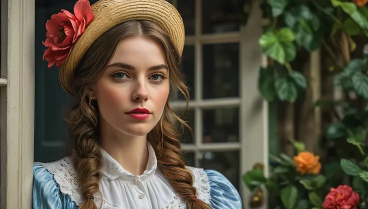 create an image demonstrating the style of ((English Southern Girl)) style, hyper realism, 8k high definition, vibrant colors, sharp focus, insanely detailed