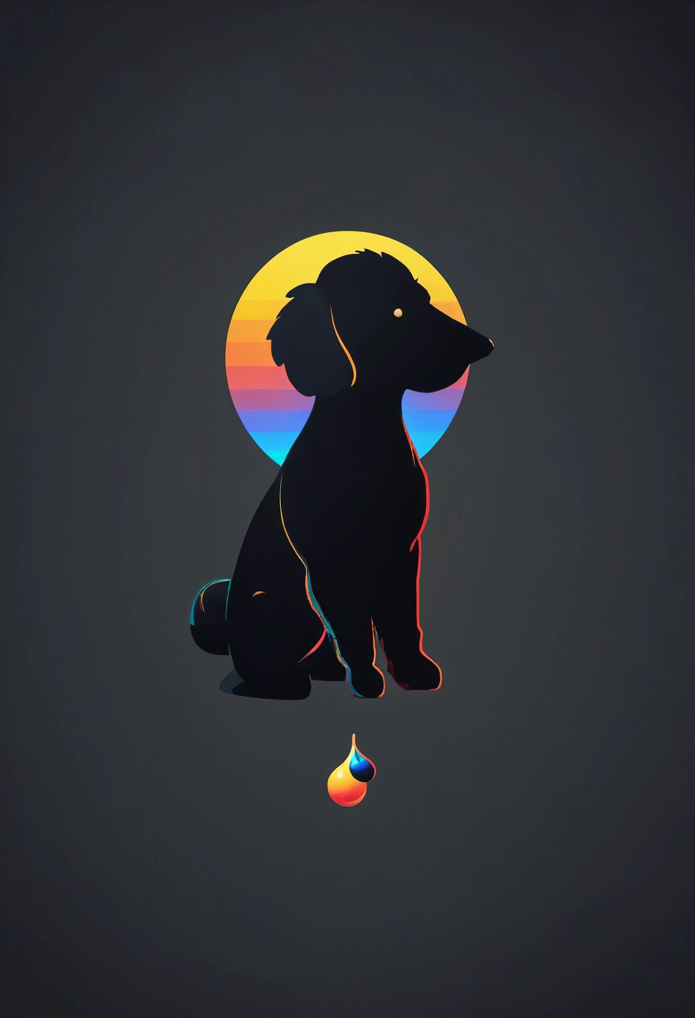 A stylized toy-poodle in a minimalist logo, clean and simple strokes, incorporating elements of black magic such as shadowy drops that subtly intertwine in the figure of the toy-poodle, Execution, vector digital illustration, --ar 1:1 --v 5