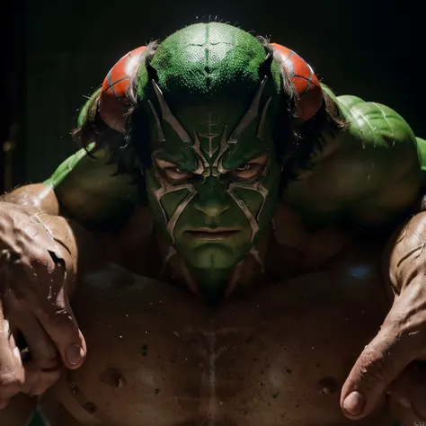 (Unprecedented, groundbreaking, cinematic photo: 1.5), The merging of two iconic superheroes: Hulk and Spider-Man, in a single extraordinary body, A new breed of superhero is born, The Fusion Hero: Spidhulk, A harmonious amalgamation of power and agility, ...