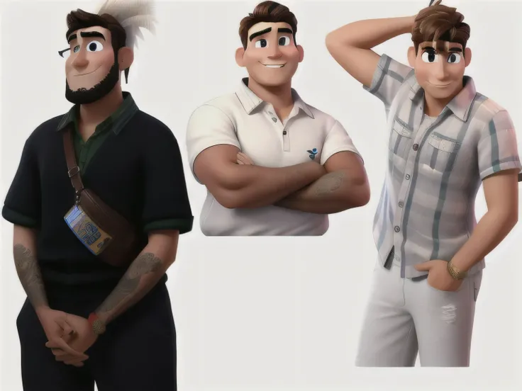 homens estilo Disney pixar, alta qualidade, melhor qualidade e super realista