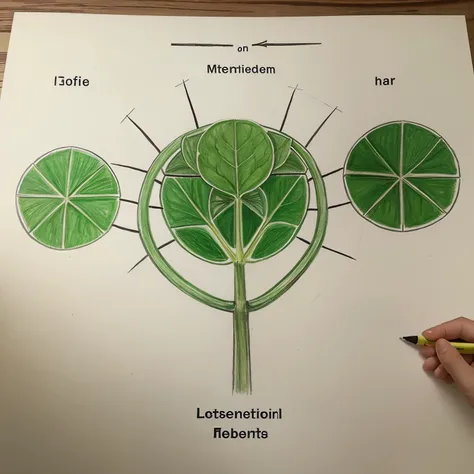 Childrens drawing of the mechanism of biological control of weeds