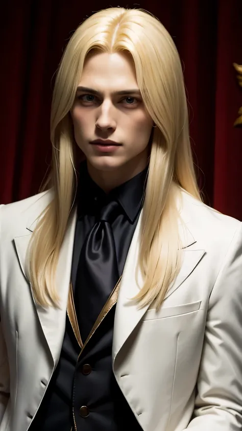 Blond alucard on a suit