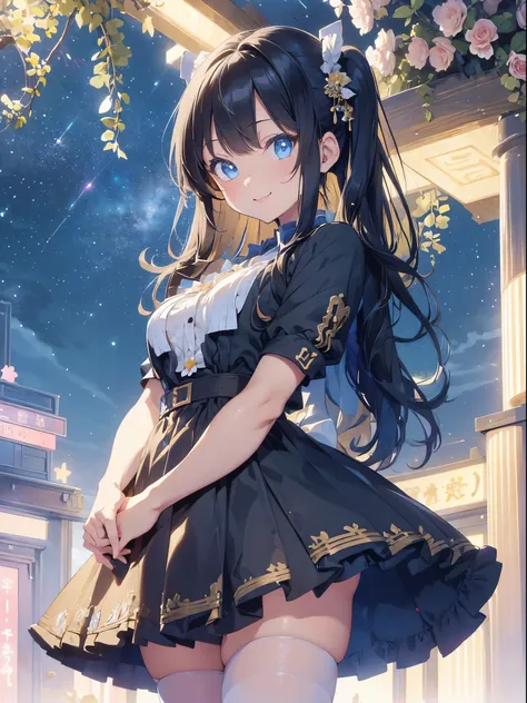 masterpiece,best quality,ultra-detailed,high resolution,extremely detailed CG,trompe-l?il illusionistic detail,super detailed skin,perfect anatomy,cowboy shot,1girl,spoken musical note,woman,miko,blue eyes,lipstick,eyeliner,medium breasts,smile,medium hair...