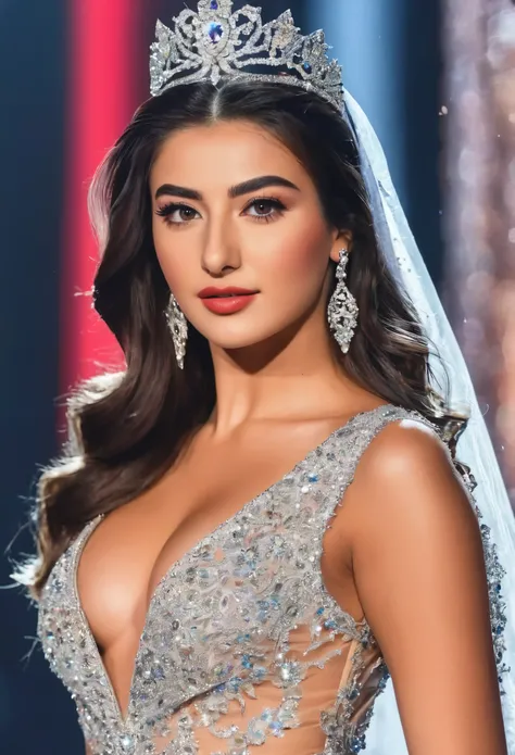 A photoreralistioc image of the most breathtakingly beautiful 23-year old turkish woman,a vision so stanning that it leavesan indelible mark on your memory.Her beauty rivals that of miss Universe contestants,trascending mere aesthetics