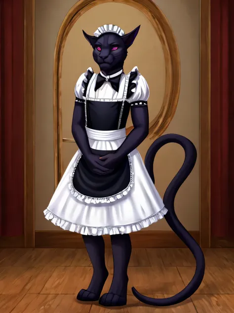 A Displacer Beast in a maid outfit