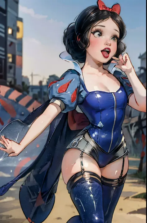 best quality, masterpiece, full body, woman, {snow white} {0-1$$light smile,} {0-1$$freckled face,|} (ahegao:1.5), (tongue out:1...