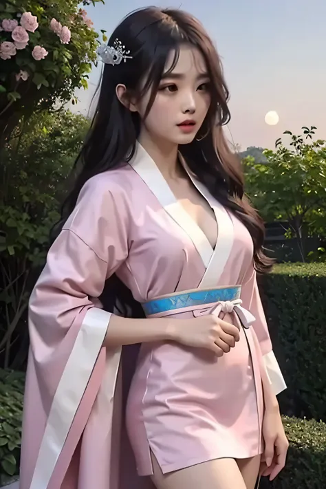 masterpiece,best quality,official art,extremely detailed CG unity 8k wallpaper,
a princess 10 yeald old cute Hanfu dynasty open V-chested clothes royal, All pictures, Wet body of thin silk fabric, Thin silk lace petticoat,princess 8 yeald old cute, (huge ，...