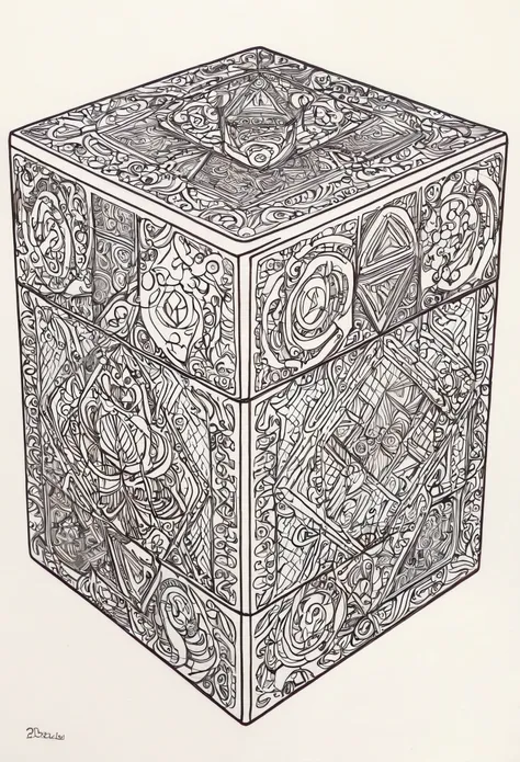 um desenho de um cubo magico.