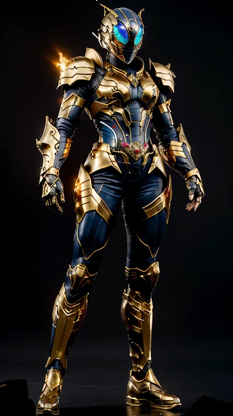 a woman adorned in fantasy-style full-body armor, a crown-concept fully enclosed helmet that unveils only her eyes, a composite ...