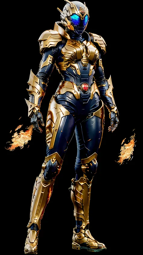 a woman adorned in fantasy-style full-body armor, a crown-concept fully enclosed helmet that unveils only her eyes, a composite ...