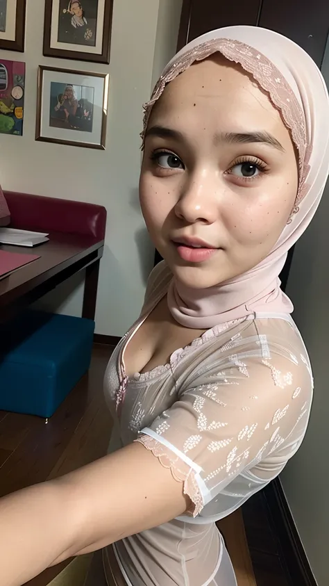 Chubby Short Naked singlet (((HIJAB MALAY GIRL))), masutepiece, High quality, UHD 32K, Realistic face, Realistic skin feeling , A Japanese Lady, 8 years old, , Very cute and baby-like face, (((FLAT CHEST))), (MATRIX WORLD), ((look In front  at the camera a...