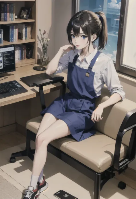 Anime characters sitting at desks，Comes with laptop and monitor, anime style 4k, 4k anime wallpaper, Badass anime 8k, 4k comic wallpaper, young anime man, Anime Boy, anime wallpaper 4k, anime wallpaper 4k, High quality anime art style, Anime cute art style...