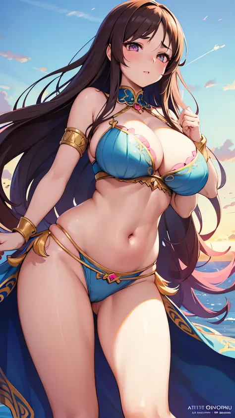 Beautiful woman with big boob,anime character,detailed,vibrant,anime face, sharp focus,character design,4k,ultra hd,beautiful d&d character portrait,colorful fantasy,realistic face,digital portrait,fiverr dnd character,stanley artgerm lau,hyperrealism,trop...