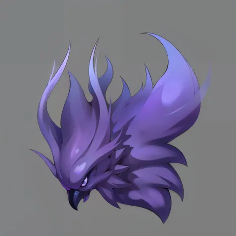 Purple，Phoenix，bird head