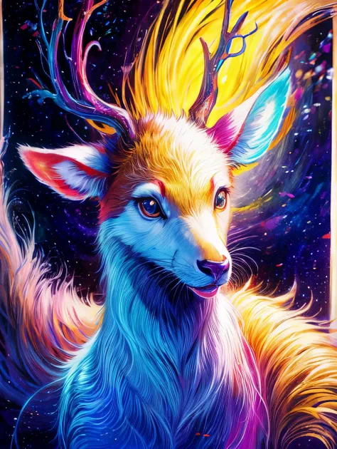 coil，colorful colors，divine deer