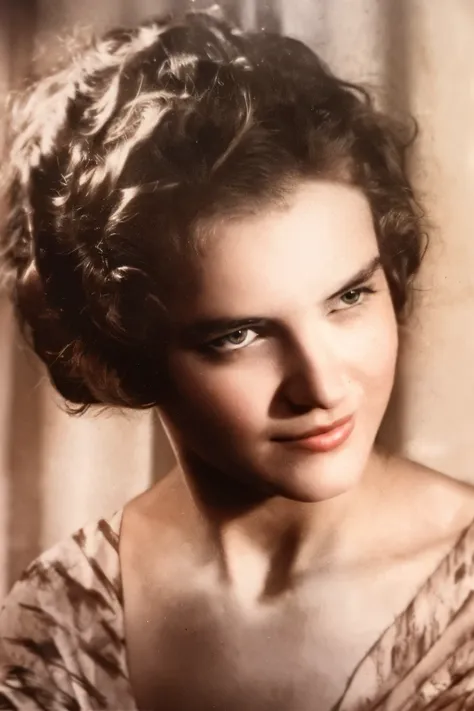 a black and white photo of a woman with a very large hairdo, in her early 20s, Bela Tarr, by Albert Keller, by Albert Welti, 1 9 2 0 s film actress, magdalena radziej, meret elisabeth oppenheim, photo 1960, 1940s photo