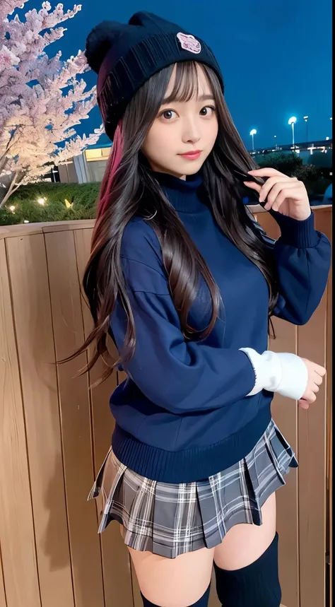 The beauty of winter spreads,outdoors,garden,Night sky ADDCOMM ADDCOL ADDCOL Blue moon ADDROW Snow ADDCOL It&#39;s snowing ADDCOL It&#39;s snowing ADDROW Pink primrose flower ADDCOL 1girl,long hair,black hair,flowing bangs:1.3,green eyes,mole under left ey...