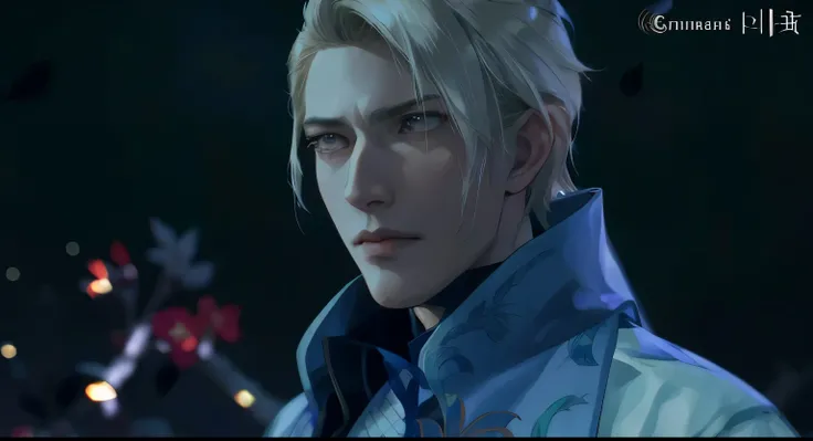 a man with chiseled face, close up of a person, Rufus Shinra, Final Fantasy, FF7, golden hair, handsome man, androgynous prince, delicate androgynous prince, handsome prince, zhongli from genshin impact, heise jinyao, casimir art, genshin, loong, royal ele...