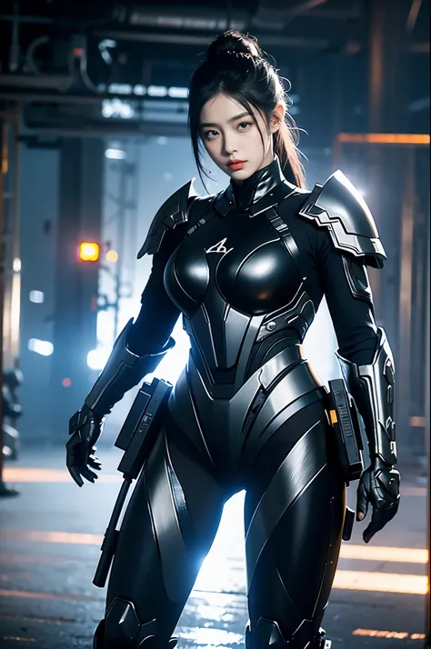 game art,best picture quality,Highest resolution,8k,((A half-length photo)),((portrait)),(rule of thirds),Unreal Engine 5 rendering works, (Future girl),(female warrior), 22-year-old young hacker),(ancient oriental hairstyle),(Beautiful eyes full of detail...