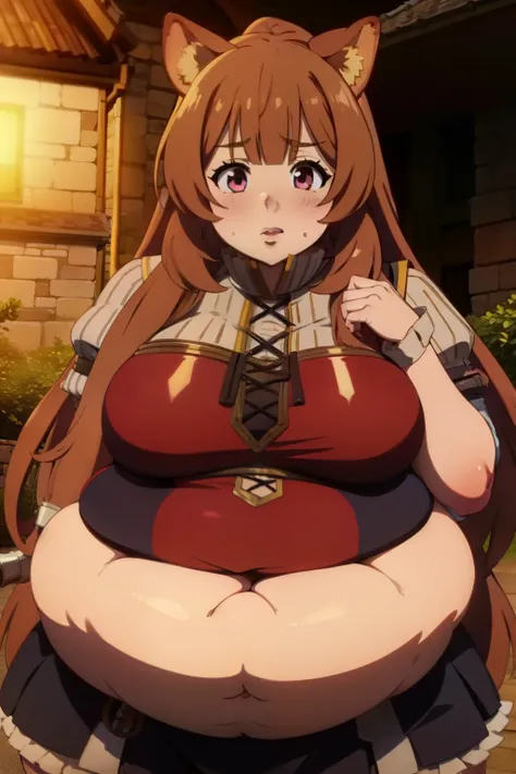 Fat Raphtalia, fedding you, obese, super obese