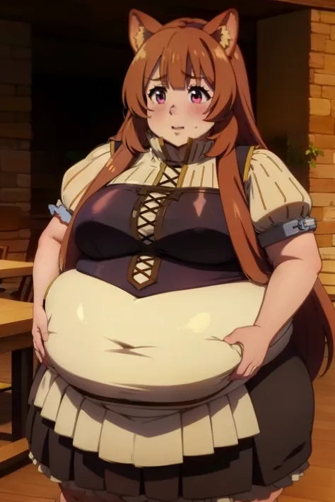 Fat Raphtalia, obese, super obese, stealing food