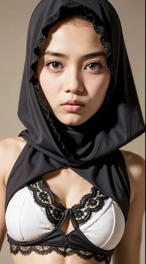 ((Flat Chest)), Naked, Angry pose, Angry face, (((HIJAB MALAY GIRL))), masutepiece, High quality, UHD 45K, Realistic face, Realistic skin feeling , A Japanese Lady, 8 years old, , Very cute and baby-like face, (((FLAT CHEST))), (MATRIX WORLD), ((look In fr...