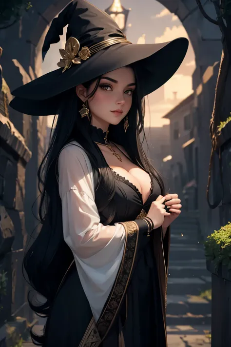 gorgeous black haired witch