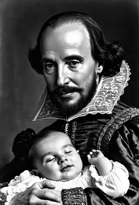 William Shakespeare cuddling a baby