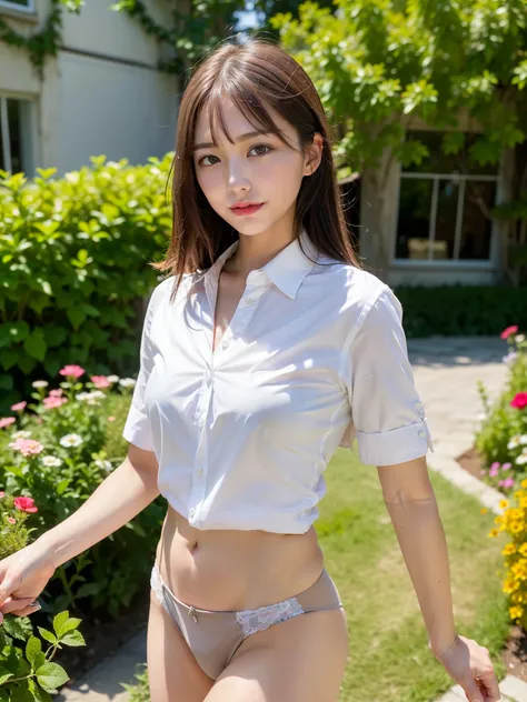 ((Best of the highest quality, 8k, Masterpiece: 1.3, raw photo)), Sharp focus: 1.2, (1 AESPA girl: 1.1), (Solo: 1.18), (realistic, photo-realistic:1.37), face focus, cute face, finely eyes, (Small breasts, flat chest, Thigh: 1.2), (full nude, business shir...