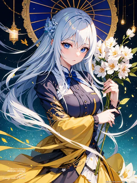 anime girl with umbrella and flowers in her hair, guweiz, detailed anime artwork, clean detailed anime art, detailed digital anime art, detailed anime art, beautiful anime portrait, beautiful anime girl, beautiful anime artwork, artwork in the style of guw...