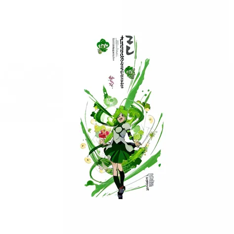 Design a poster，anime style，4k quality，Green as main color，healthy，vitality