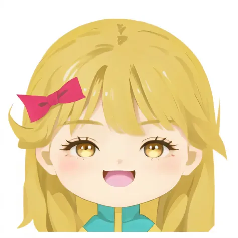 a cartoon girl with a pink bow on her head, cute kawaii girl, cute characters, happy girl, cute girl, smiling girl, blonde avatar, cute smiley face, girl cute-fine-face,  girl, lovely woman, cute anime face, cute smile, a girl with blonde hair, blonde girl...