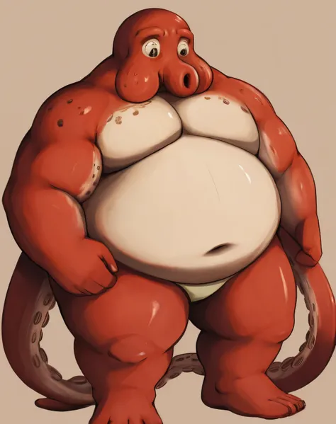 male， obesity，correct body proportions，overweight，octopus