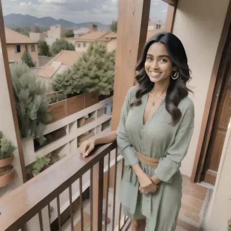 standing in a balcony