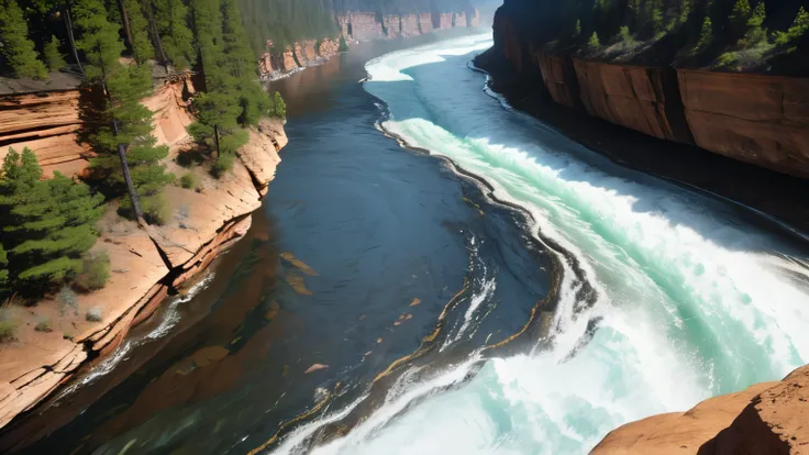 Roaring rivers cutting through canyons