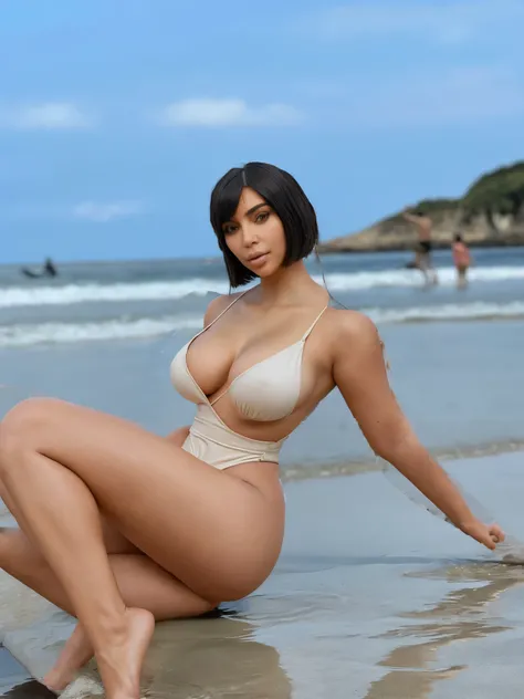 she has bob haircut; "Kim Kardashians body"Kim Kardashian curvy