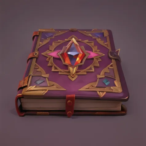 A spell book with a red cover, Inlaid with topaz,masterpiece,best quality,Super detailed,masterpieces, HD transparent background, 3D rendering2D,logo holy bible app no humans, objectification, fantasy