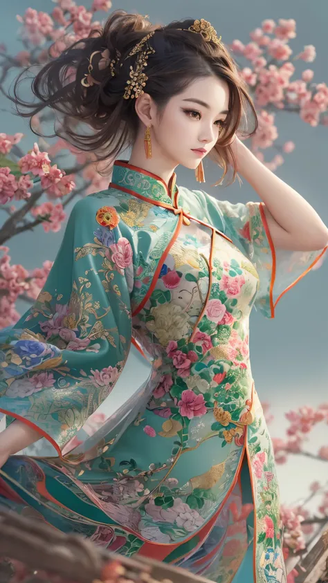 ((highest quality)),(ultra high resolution),(Super detailed),(detailed description),((best CG)),(best work of art),super precision art,amazing drawing art,(Chinese style art with precise details:1.5), (woman:1.6),(beautiful and well-shaped face:1.7),(A che...