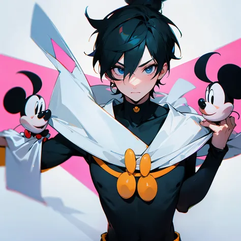 Make mickey mouse into hot anime human guy