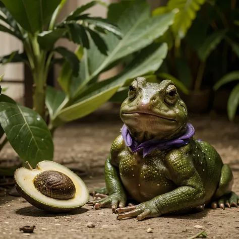 Sapo simpatico nadando na sopa