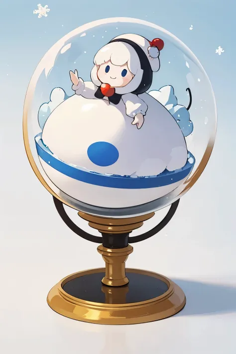 Three-dimensional art made of paper cutouts arranged in a spherical shape、The theme is Snow White、smile